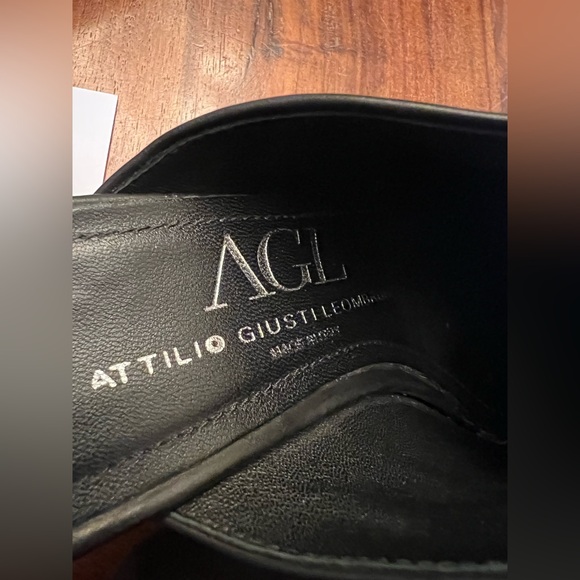 Nordstrom Black Leather Mules Sleek Minimalist Design - Picture 6 of 7